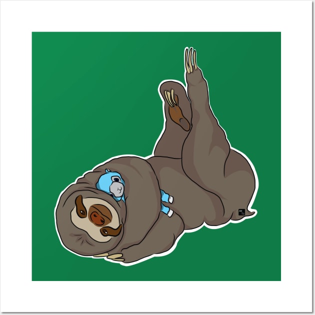 Sleepy Sloth Timeout Error Wall Art by AltTabStudio